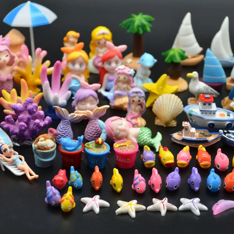 Groothandel Assortiment Cartoon Schattig Model Miniatuur Hars Zeedieren Speelgoeddieren Kleine Figuren Kunst En Ambachten Nieuw Product 2024