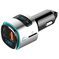 Lecteur MP3 pour voiture, chargeur de voiture, port AUX, kit mains libres pour émetteur FM, connexion USB, charge rapide