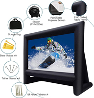 Nouvel écran de projection gonflable extérieur grand format 14-30 pieds, tissu nylon imperméable, format 16:9, conception pliable rapide pour événements de grande envergure