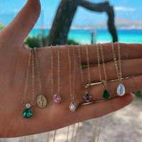 Produsen Perhiasan Baja Tahan Karat Gemnel Harga Terbaik Perhiasan Lapis Emas Kalung Bulan Sabit