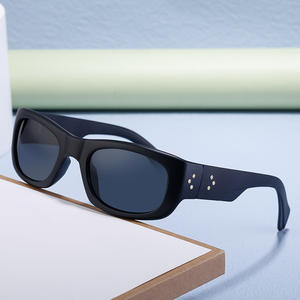 Lunettes de soleil polarisées de style européen pour hommes, UV400, monture PC, verres TAC, noires, pour le sport et le cyclisme - Product Image 1