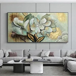 Cuadro para el salón decoración del hogar lienzo pintura oro acrílico pintura al óleo contemporánea oro