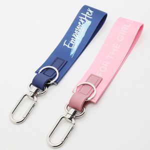 Custom Female Leadership Conferences Gifts Personalized logo Printed Short Wrist Lanyard with High Quality Silver Carabiner - Product Image 1