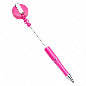 DIY Durable Metal Silk Screen Printed Retractable Badge Reel Pen | Custom Bead <b>Pull</b> Pen | Promotional Gift - Product Image 4