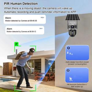 12MP Three Lens Outdoor IP66 <strong>CCTV</strong> V380 Pro 4G Solar <strong>Battery</strong> <strong>Powered</strong> Camera 10X Optical Zoom Built-in Mic CMOS Wide Angle Cloud - Product Image 3
