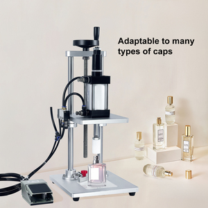 Machine de capsulage pneumatique de bureau pour flacons de <span class=keywords><strong>parfum</strong></span>, pots cosmétiques et bouteilles d'huile en verre, avec capuchonneuse à anneau de col moyen pour bouchons en aluminium - Product Image 5