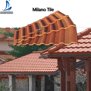 Toiture en acier de style <span class=keywords><strong>espagnol</strong></span> résistante aux tremblements de terre du Japon, ignifuge, structure légère, panneaux de toiture en acier revêtus de pierre - Product Image 4