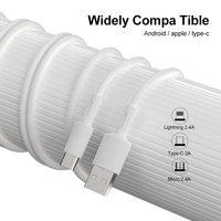 Set kabel USB mikro 8 Pin pengisian daya Cepat tipe C, dengan kotak tampilan kompatibel dengan printer ponsel komputer earphone IOS