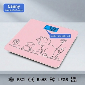 Balance de pesée mère-enfant d'usine OEM, verre trempé, 180 kg, écran LCD, balance numérique portable pour la pesée corporelle - Product Image 1