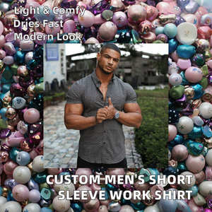 Camisetas de Trabajo de Manga Corta de Punto para Hombre, con Cuello Alto, Antiarrugas, Transpirables, Uniformes Personalizados al por Mayor - Product Image 2