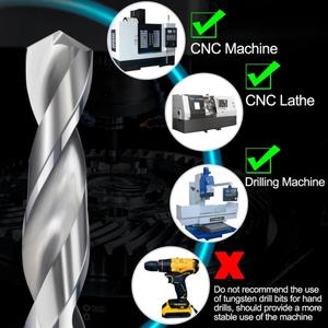 HRC55 Karbür Alaşımlı Tungsten Çelik Süper Sert AlTin Kaplamalı 2 Kanallı Düz Saplı Monolitik Matkap CNC Makinesi için OEM - Product Image 2