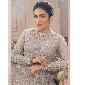 Robe blanche pakistanaise Salwar Kameez, tenue ethnique de fête en georgette, toutes saisons - Product Image 4