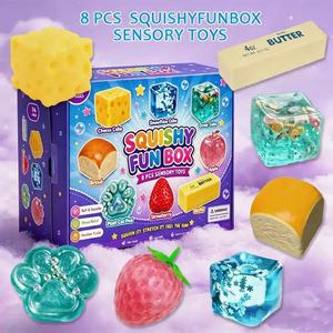 4-Piece Mystery Squishy Box Halloween Graduation <b>Fidget</b> Toy Set with Malt Flour Dumpling Cow Butter <b>Pack</b> Design Blind Box - Product Image 6