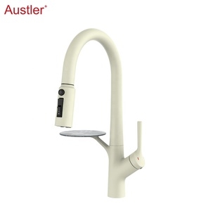 Rubinetto da cucina moderno monocomando con piattaforma portaoggetti, estraibile a 3 vie con molla - Product Image 1