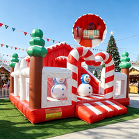 Kerst opblaasbare binnen- en buiten springkussen waterglijbaan combinatie commerciële springkasteel met glijbaan buitenspeeltoestel