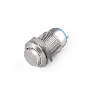 12mm diameter Nickel plated brass spdt 1NO1NC high head Metal pushbutton on off switch waterproof