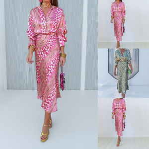 Ensemble de jupe longue pour femmes, style bohème chinois, imprimé, respirant, printemps automne, en stock, vente en gros, tenue ethnique tendance - Product Image 2