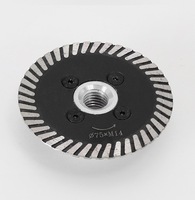 Disque de coupe en acier mini 75 mm pressé à chaud, qualité industrielle, outils de meulage et de sculpture OEM, pour granit et pierre, avec bride M14