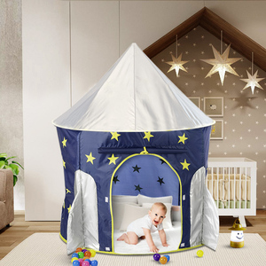 RocketShip tente de jeu pour enfants vaisseau spatial Playhouse jeux d'intérieur et d'extérieur enfants <span class=keywords><strong>Pop</strong></span> Up tente anniversaire pour garçons filles bambin bébé - Product Image 2