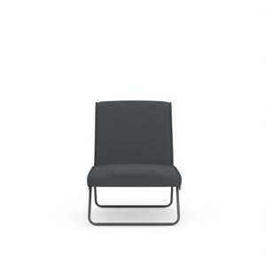 Poltrona da Soggiorno in Tessuto Grigio Scuro, 100% Poliestere, Gambe in Metallo, Design Minimalista, Sedia Moderna per Arredamento Casa - Product Image 1