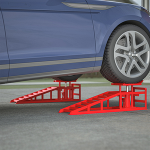 2 Pack basso profilo idraulico auto ascensore rampe 5T 11000lbs servizio camion rimorchio Garage FCJ altezza veicolo rampa per auto e camion