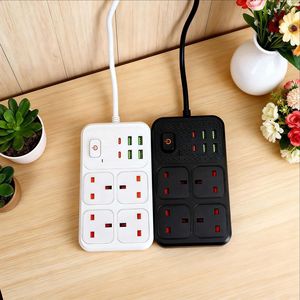 Regleta de Enchufes Estándar del Reino Unido Yue Niu, 2500W, 4 Tomas, 2 Puertos USB, Uso Doméstico, con Protección Contra Cortocircuitos - Product Image 1
