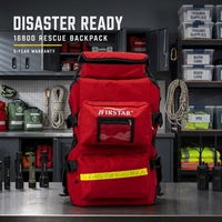 Sac à dos médical d'urgence en nylon 1680D, rouge, multi-compartiments, sac de secours médical, sac à dos de premiers secours réfléchissant pour le terrain extérieur