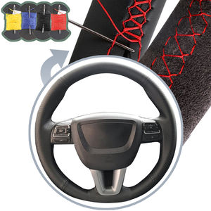 Cubierta para volante <span class=keywords><strong>de</strong></span> coche <span class=keywords><strong>de</strong></span> cuero <span class=keywords><strong>de</strong></span> microfibra cosida a mano DIY para Seat Leon Alhambra <span class=keywords><strong>Toledo</strong></span> 2011 2010 2012 - Product Image 1