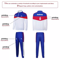 Ensemble de survêtement en polaire polyester avec logo personnalisé, veste d'extérieur grande taille pour l'hiver, vêtements de sport unis, survêtement de football en velours