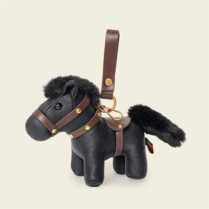 Portachiavi in peluche di pelle con orsetto, <span class=keywords><strong>cavallo</strong></span>, coniglio, elefante, imbottito in cotone, giocattolo per macchina a griffa, personalizzabile - Product Image 5