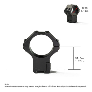 Anneaux de montage en aluminium BANGBANG - 30 mm, fixation à double vis pour rail de 11 mm, hauteur centrale de 1,25 pouce (noir) - Product Image 5