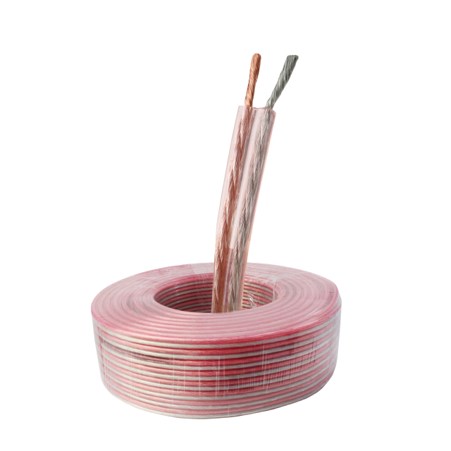 High Quality 12AWG OFC BC CCA Copper 2 Cores Flat Twins Transparent Speaker Cable Audio Cable