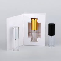 SUMEEAR Vaporisateur de parfum plat rond de 5ml atomiseur rechargeable avec boîte cadeau pour tester les échantillons de parfum