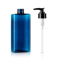 Flacon carré plat bleu cobalt de luxe 400 ml (13,3 oz) pour homme