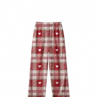 Pantalon d'été pour femmes, imprimé à carreaux, coupe droite, séchage rapide, respirant, en polyester, coupe régulière, décontracté