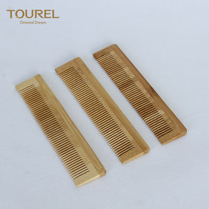 Sisir rambut bambu kayu pegangan kayu janggut logo Label pribadi Neem alami untuk Hotel - Product Image 4