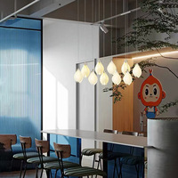 Lustre suspendu en céramique en forme de pétale de magnolia, style nordique moderne, pour chambre à coucher, restaurant, villa avec escalier duplex, LOFT