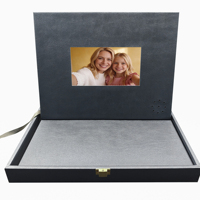 Cadre photo numérique 6 8 10 12 pouces avec lecture vidéo HD, prise en charge MP3, boîte cadeau de table avec couverture en cuir de luxe