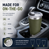 Vaso Térmico de Acero Inoxidable de Doble Pared con Aislamiento al Vacío de 20oz/30oz, con Recubrimiento en Polvo, Taza de Café de Viaje con Tapa, Personalizable con Logotipo, Venta al Por Mayor
