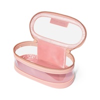 Sac de voyage pour femmes en cuir PU, organiseur de maquillage, sac cosmétique transparent en PVC, pochette transparente en PVC