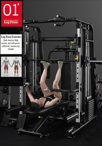 Appareil de musculation NJ Smith Machine : Cage de puissance à câbles unisexe en acier <span class=keywords><strong>pour</strong></span> entraînement fonctionnel et renforcement musculaire - Product Image 3