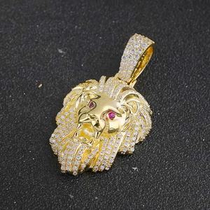 Collares con Colgante de Cabeza de León, Joyería de Animales Bonitos de Latón Estilo Hip Hop, Chapado en Oro, Personalizado de Fábrica - Product Image 2