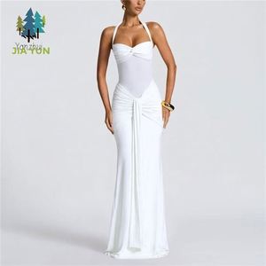 Damen Einfarbiges Rückenfreies Hüftwickel-Midikleid Sexy Modisches Sommer-Casual-Streetwear-Outfit - Product Image 5