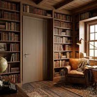 Porte intérieure moderne minimaliste de haute qualité, insonorisée, en bois, pour chambre à coucher, idéale pour la décoration de villas modernes 2026