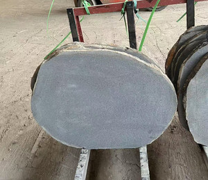 Pierre de pavé ronde en basalte noir-gris de Chine à faible coût, forme irrégulière pour le pavage de jardin - Product Image 2