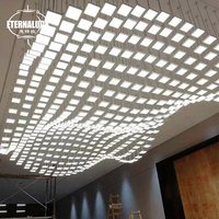 Lustre LED de luxe moderne pour hôtel, escalier intérieur, salle de banquet, avec éclairage décoratif et suspension en toile