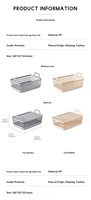 Panier de rangement portable en plastique à double poignée avec couvercle, solution de rangement pratique, vente directe usine