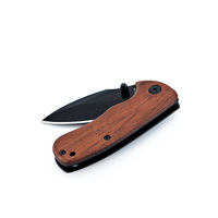 Nouveau design 5cr13 lame en acier inoxydable manche en bois survie poche camping extérieur couteau pliable