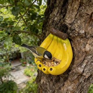 Mangeoire à oiseaux créative en résine en forme de banane pour la décoration de <span class=keywords><strong>jardin</strong></span> et de cour - Product Image 3