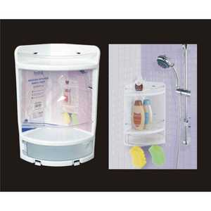 Mobiletto Angolare per Doccia in Plastica a 3 Scomparti 20x20x41h cm per Cabine Doccia - Product Image 2